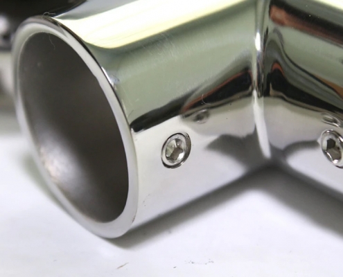 Corner Elbow with Grub Screws Polished Stainless Steel Marine Tube Rail Hardware