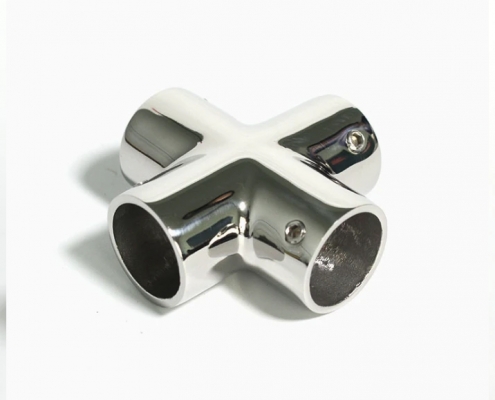 4mmTube 용 그럽 나사 스테인레스 스틸 보트 레일 피팅이있는 22 방향을 통한 세련된 크로스