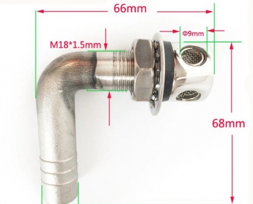 Boat 90 Degree Angle Gas Tank Vent Fuel Tank Vent Hose Marine Grade Stainless Steel Fittings