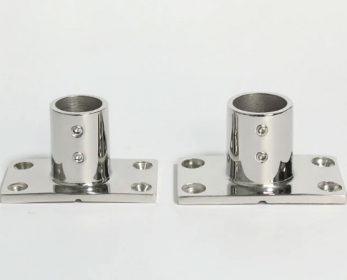 Marine Grade Boat Pipe Hardware 90 Degree Rectangle Stanchion base Heavy Duty Pipe Fittings