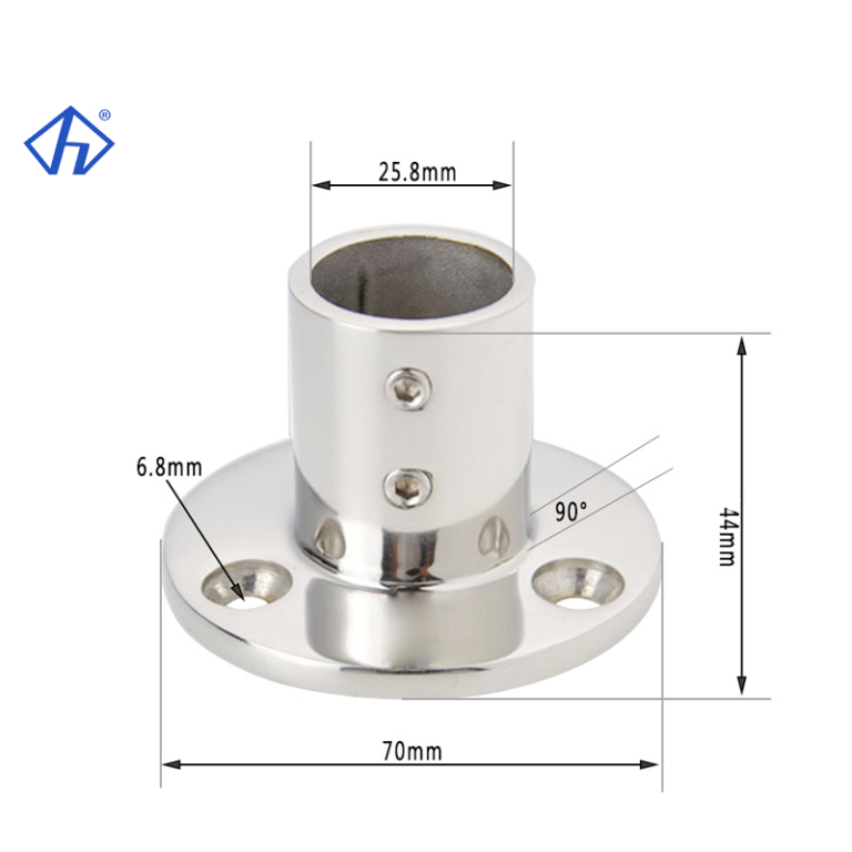 Boat Railing Hardware 90 Degree Round Railing Base Rail Mount In Marine 316 Stainless Steel Hiever