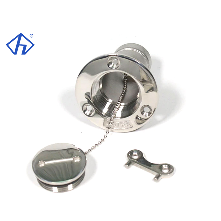 Marine Boat Yacht Caravan Water Tank Deck Fill Filler with Keyless Cap Polished 316 SS for 1-1/2 Mirror 38MM 