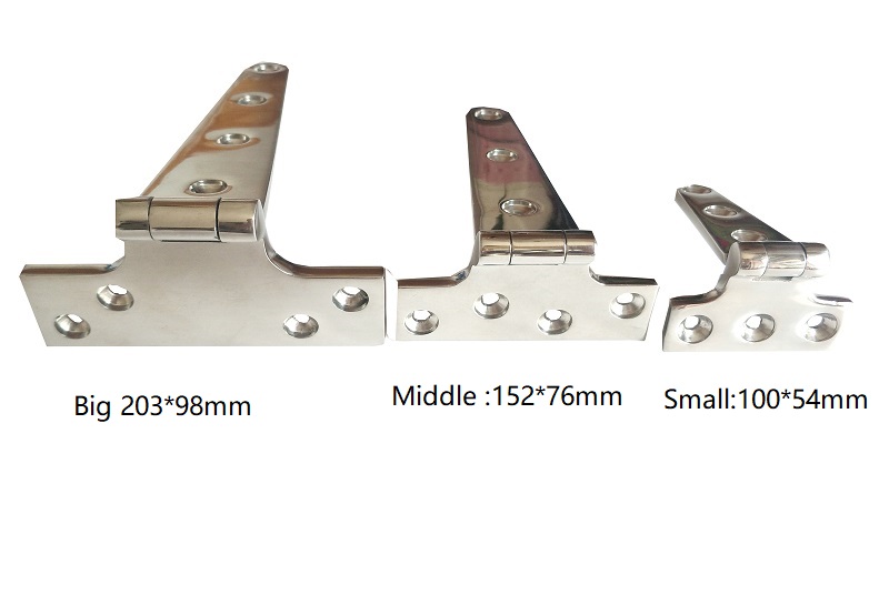 2pcs Stainless Steel 316 Strap Hinge With 6 Holes 152mm Mirror