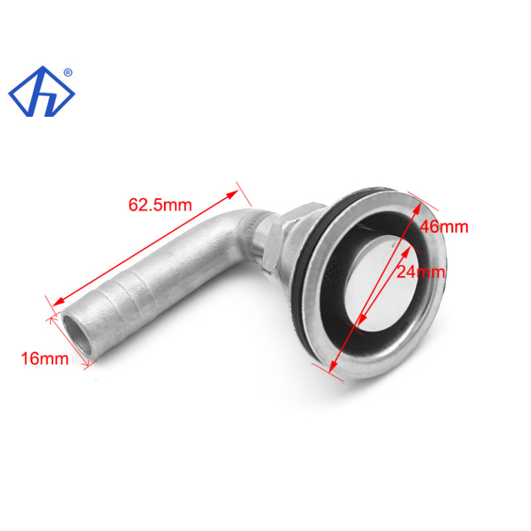 SS316 Boat 90 Degree Elbow Flush Mount Fuel Vent Gas Tank Vent for 5/8